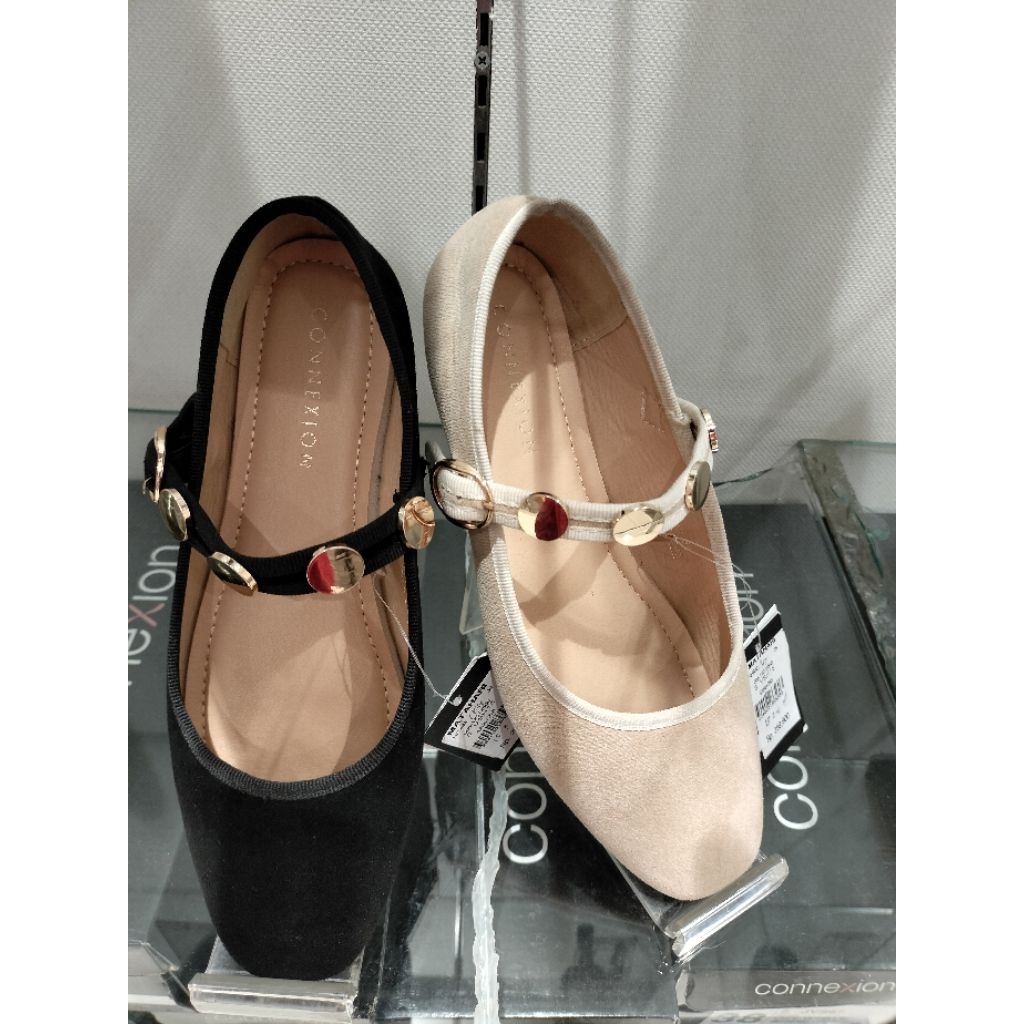 sepatu cewek flat balerina connexion bahan lentur