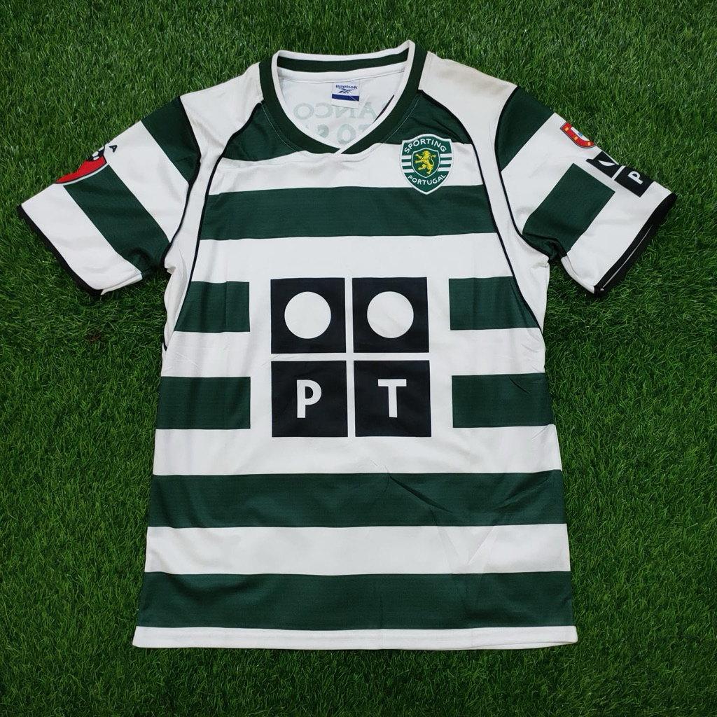 RETRO JERSEY BOLA VINTAGE SPORTING LISBON HOME 2002/2003 GRADE AAA HIGH QUALITY