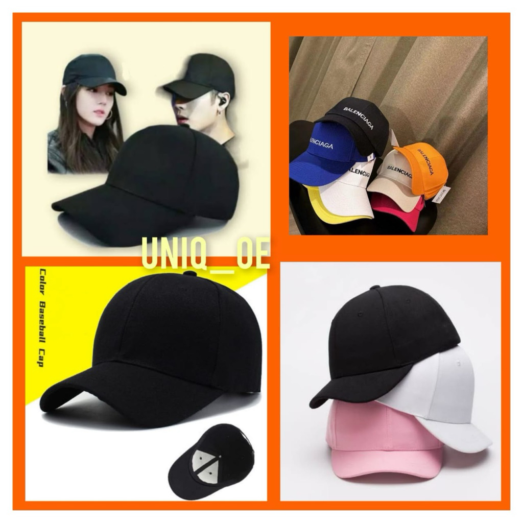 Topi baseball polos bordir tulisan depan