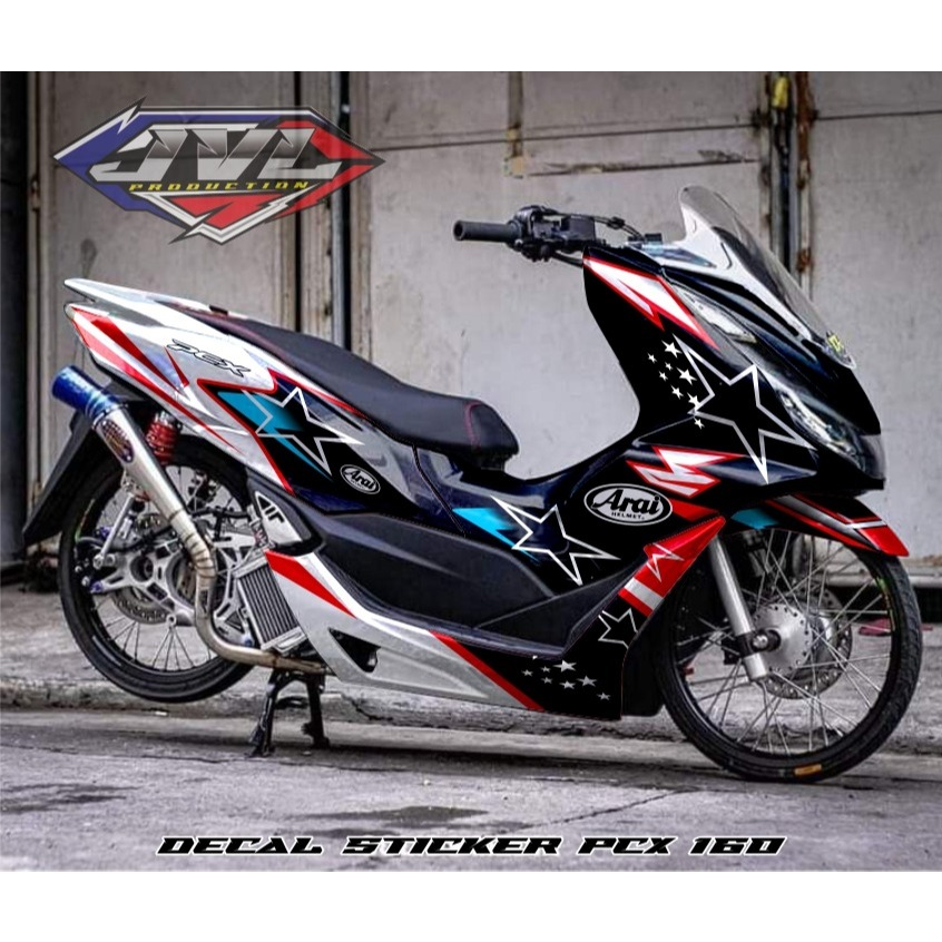 DECAL PCX 160 FULL BODY MOTIF ARAI /STIKER PCX 150 FULL BODY BISA CUSTOM