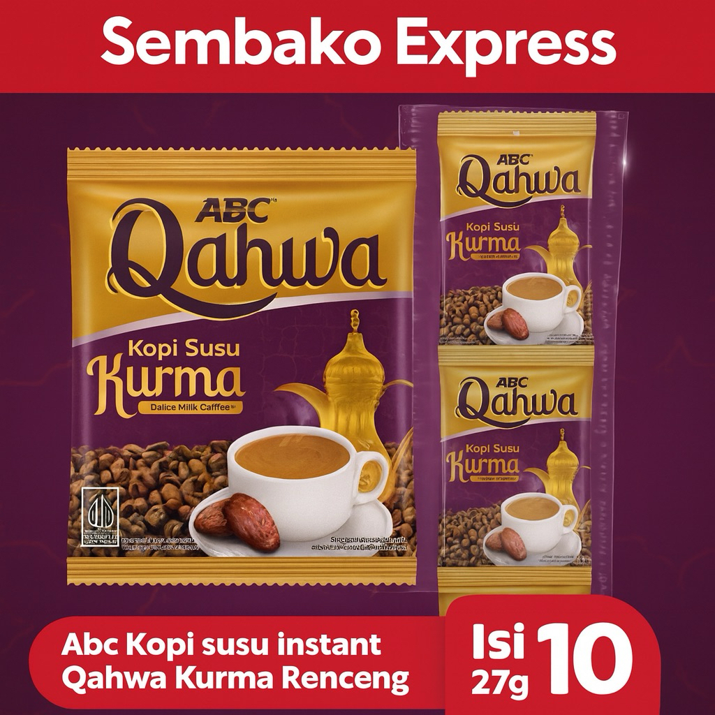 

ABC Qahwa Kopi Susu Kurma Renceng 10 x 27 g
