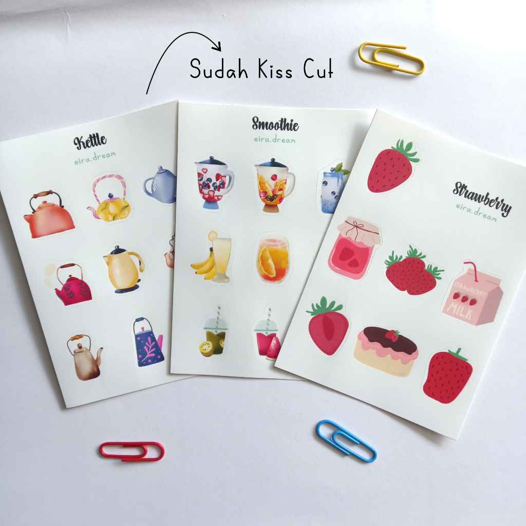 

Stiker Estetik Anti Air Sticker Aesthetic Lucu Kiss Cut A7