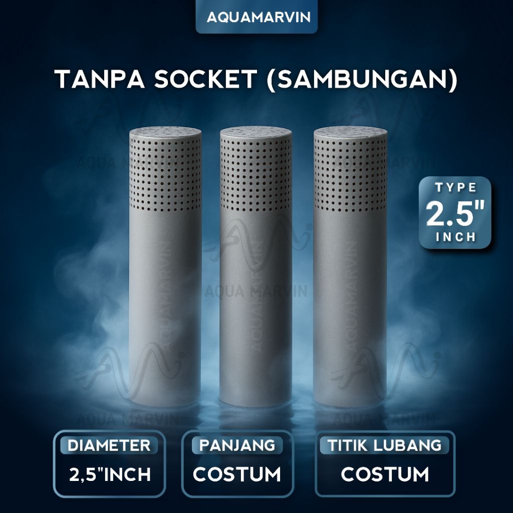 Filter Pipa PVC 2,5 Inch (Tanpa Socket) – Tabung Saringan Air Kolam Ikan Lele, Nila, Gurame, Benih &