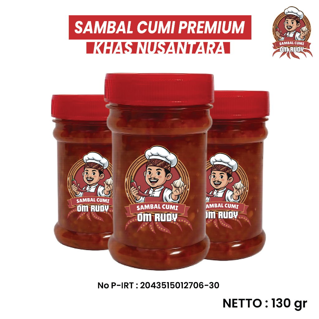 

SAMBAL CUMI PREMIUM by Om Rudy Pedas Gurih - Bikin Nagih KEMASAN BOTOL 130GR