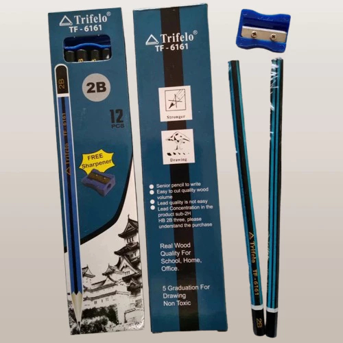 

Trifelo 2B Pencil 12pcs Free Sharpener | Pensil Trifelo 2B TF-6161 + Free Serutan