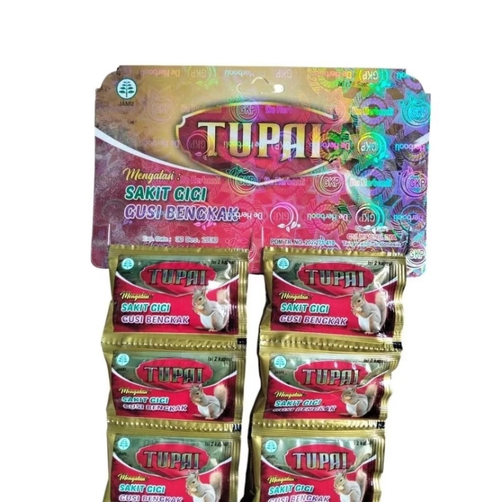 MS20 Jamu kapsul herbal obat sakit gigi gusi cap tupai 1 hanger isi 20 sachet