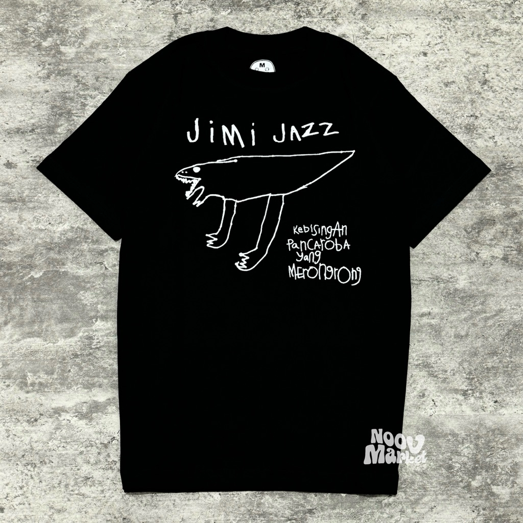 NOOV MUSIC Tshirt Baju Kaos Jimi Jazz - Kebisingan Pancaroba Yang Merongrong Tshirt - Black