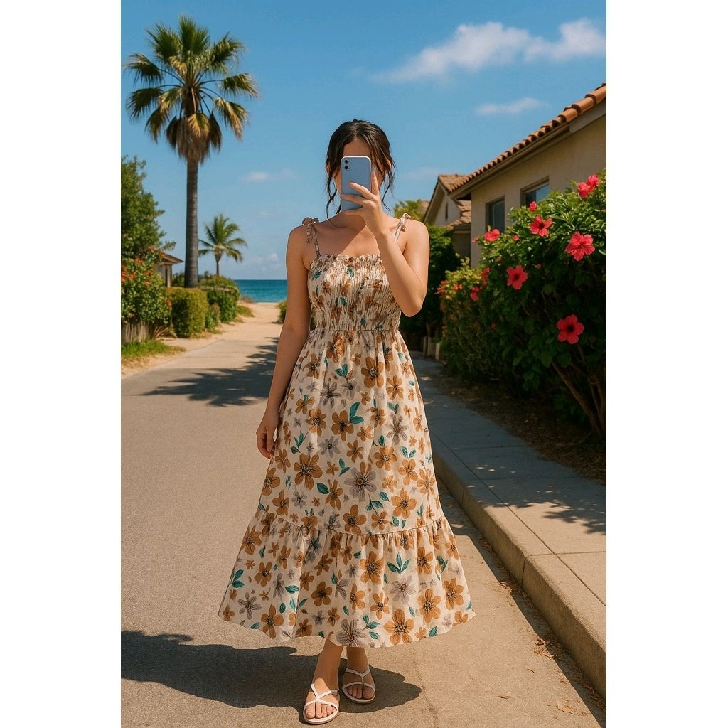 CANDAKENSI DRESS TALI WANITA / DRESS TANKTOP PANJANG SEMATA KAKI/ BABYDOLL PANJANG / Dress