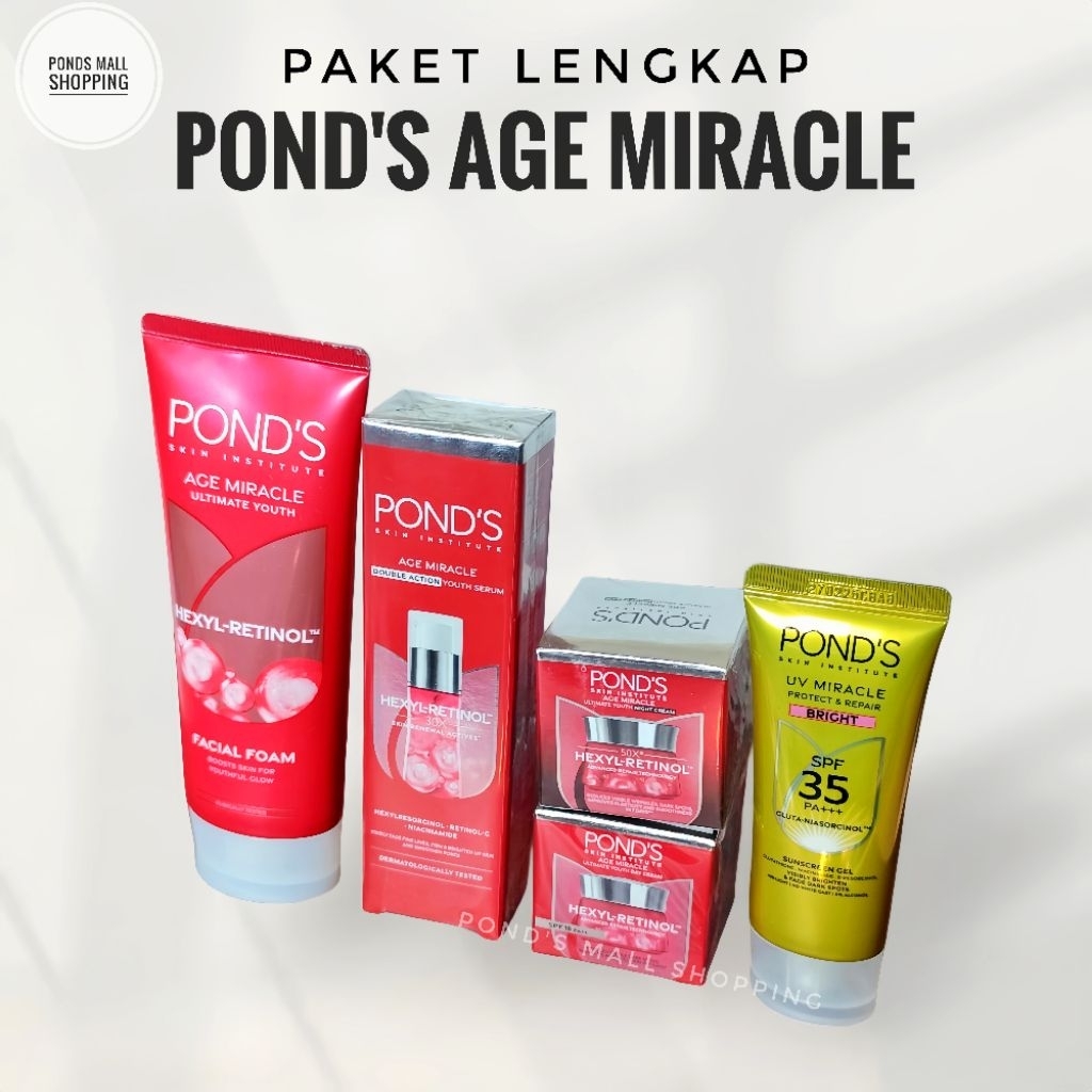 Ponds Age Miracle Paket Anti Aging Lengkap - atasi kerutan, flek hitam, penuaan dini, cerah & glowin
