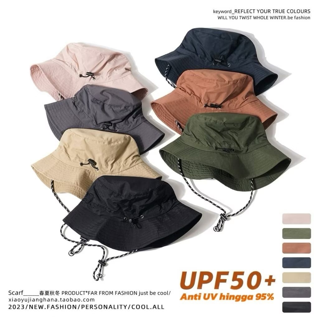 Topi Gunung Pria Wanita Bucket Hat Rimba | Topi Rimba Bulat Parasut Waterproof Kekinian bisa di Lipa