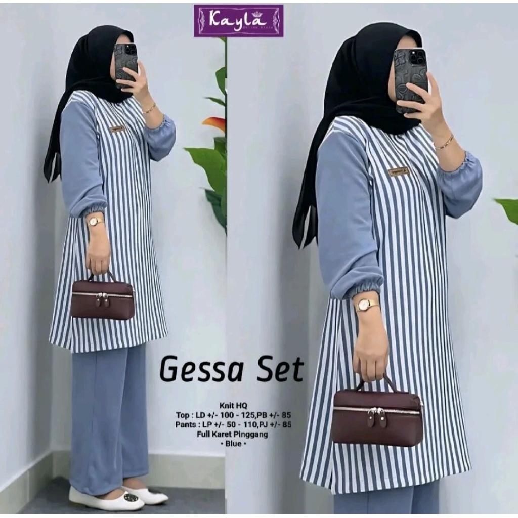 GESSA SET  BAJU SETELAN KULOT MIX TUNIK SALUR