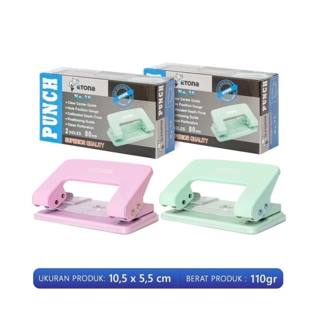 

Alat Pembolong Kertas / Pelubang Kertas 2 Lubang / Perforator Punch Etona No .30 Diameter 80 mm / PB EDUKASI ANAK - PBNB