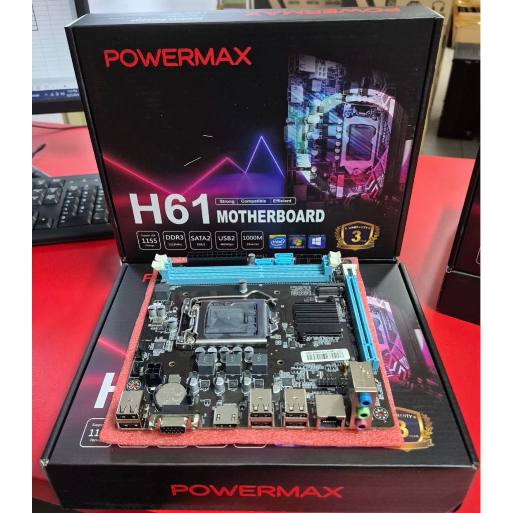 MOTHERBOARD POWERMAX H61 SOCKET 1155 SLOT NVME
