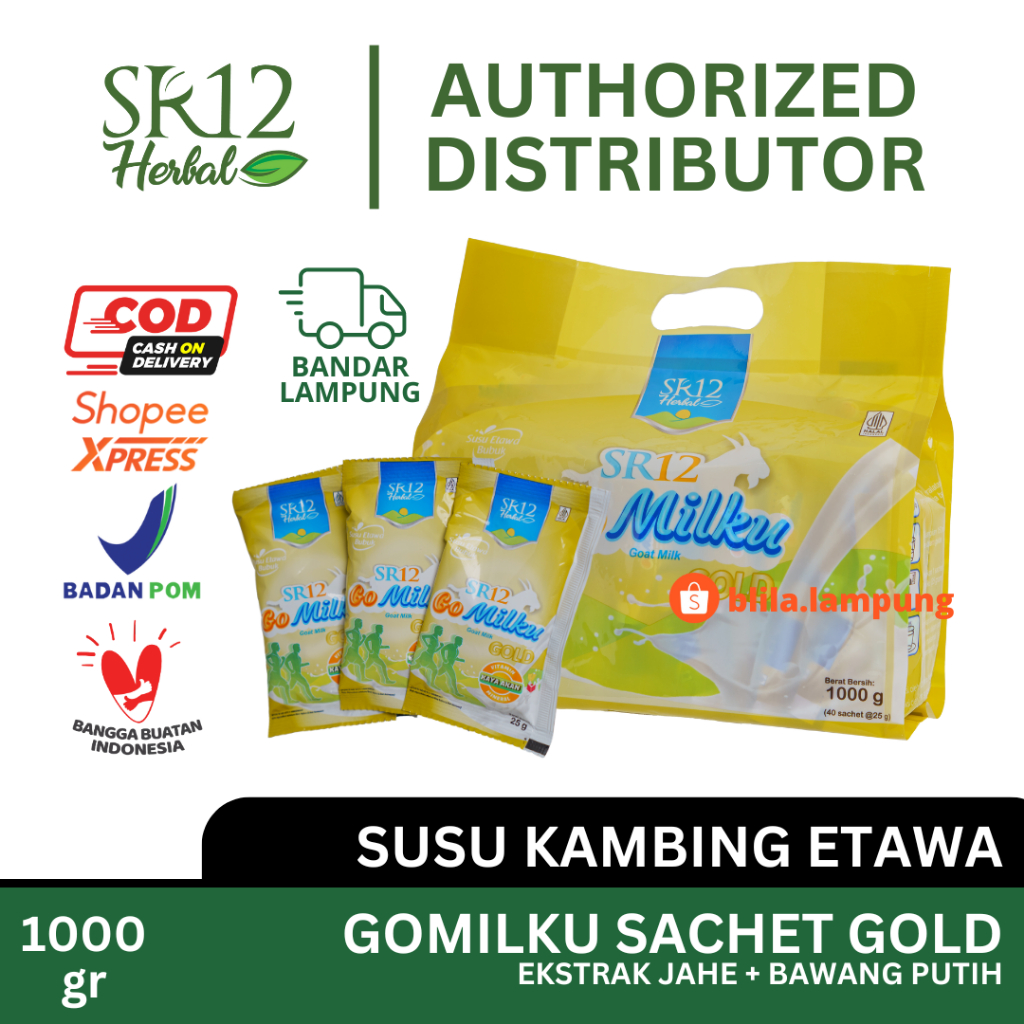 

SR12 Gomilku Gold 1000 gram 1kg Sachet Renteng Pack Susu Kambing Etawa Go Milku Nutrisi Tulang