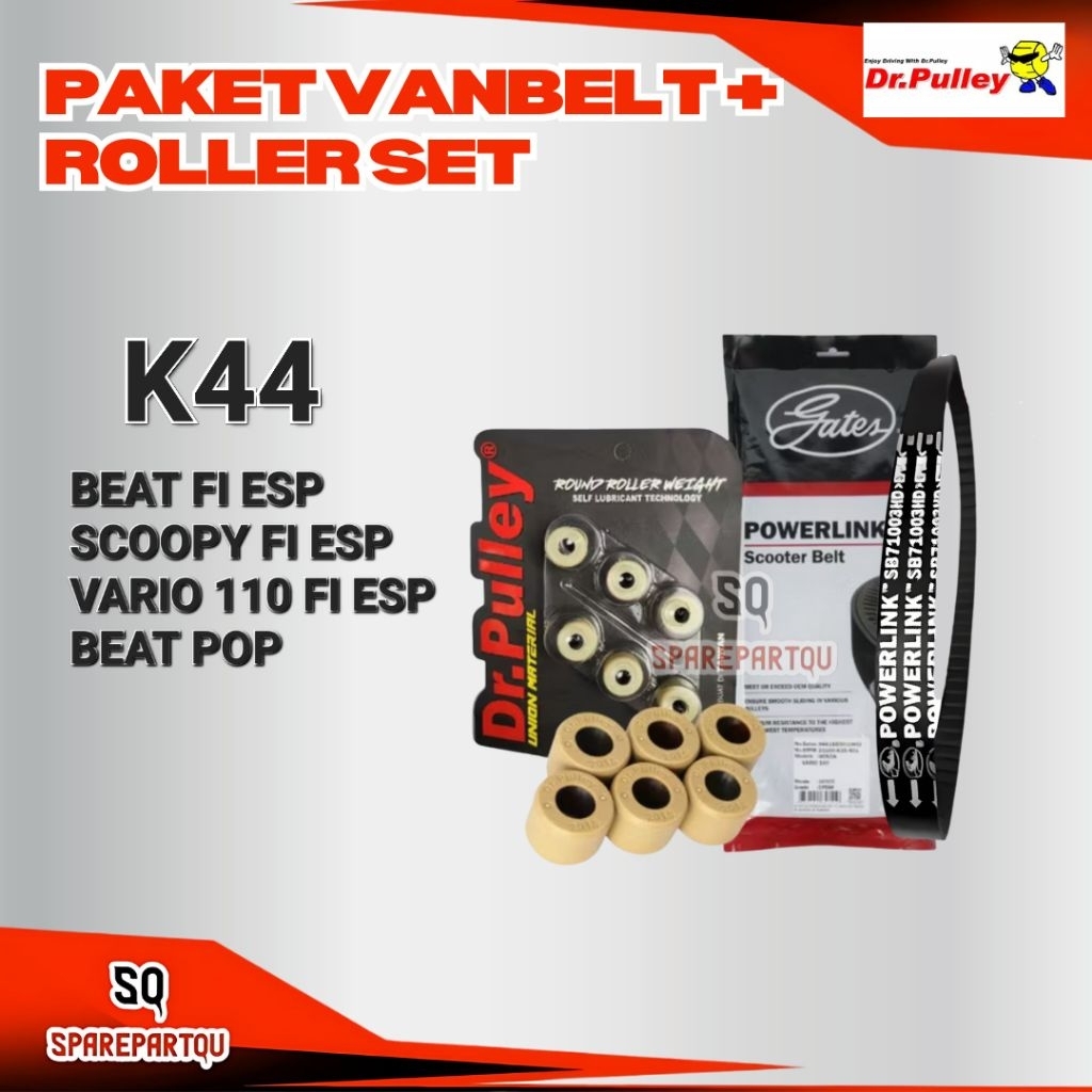 Vbelt Vanbelt Roller Beat Fi ESP Scoopy Vario 110 Fi Stater Halus Beat Pop Fanbelt K44