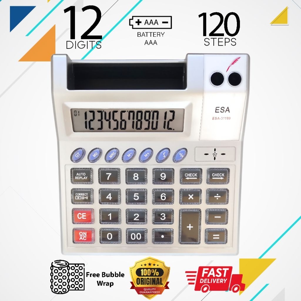 

Calculator Esa 31199 Kalkulator Digital 12 Digit 120 Steps