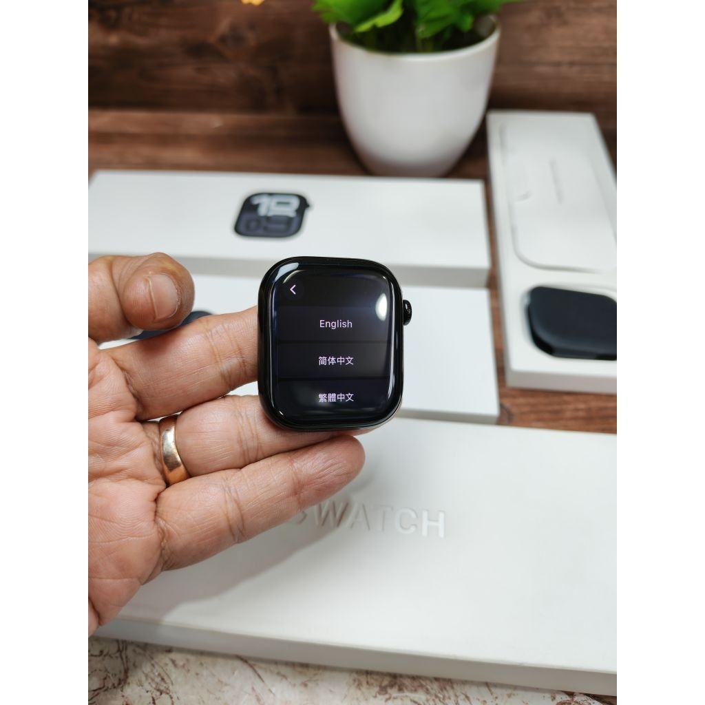 apple watch gen 10 46mm jet black mulus 98% no den Hb 98% fullset original garansi resmi iBox april 