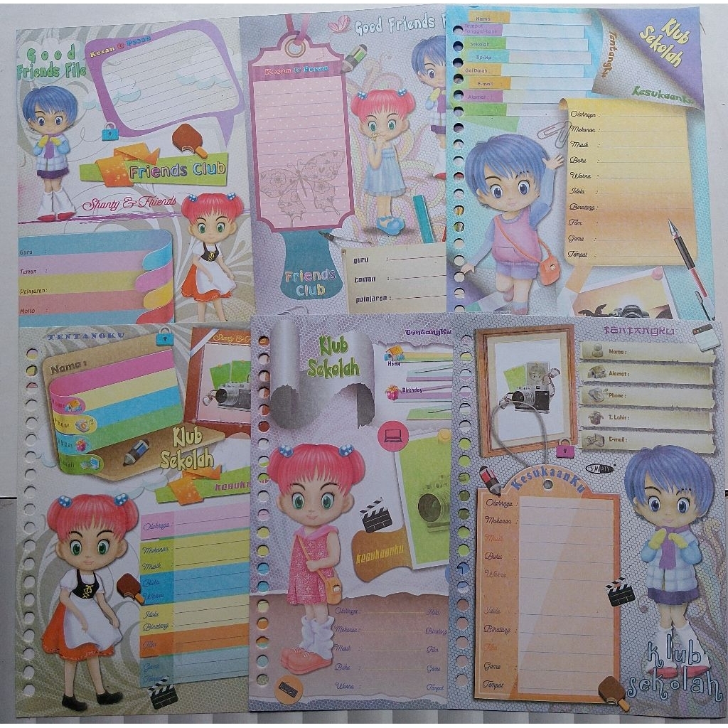 LOOSE LEAF/ISI BINDER BIODATA FELICIA UKURAN A5/FULL COLOUR