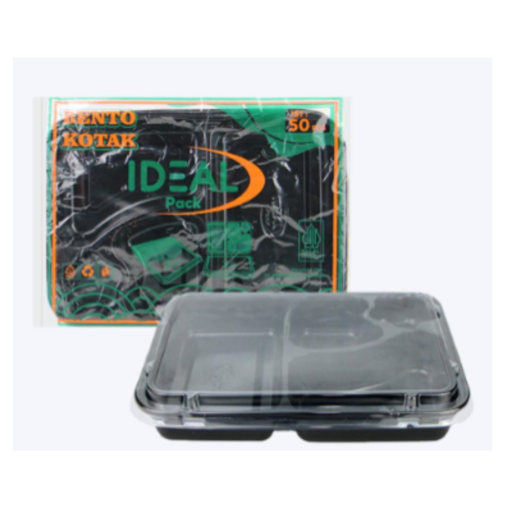 Mika Bento Bintang Sekat 4 isi 50 set Kotak Makan Tray Makanan Plastik