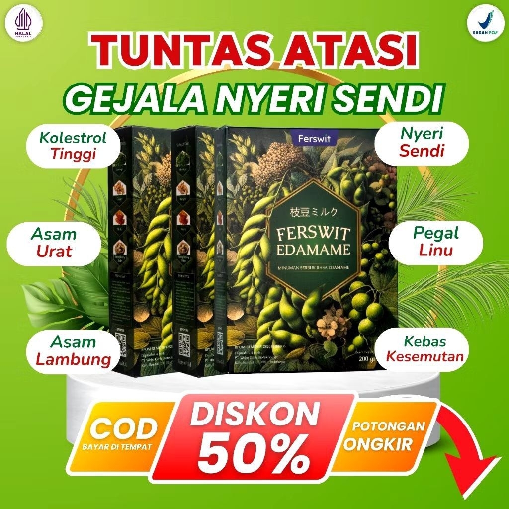 

[BEST SELLER] Ferswit Susu Edamame Jepang Untuk Kolesterol Asam Urat Nyeri Sendi & Tulang 100% Original