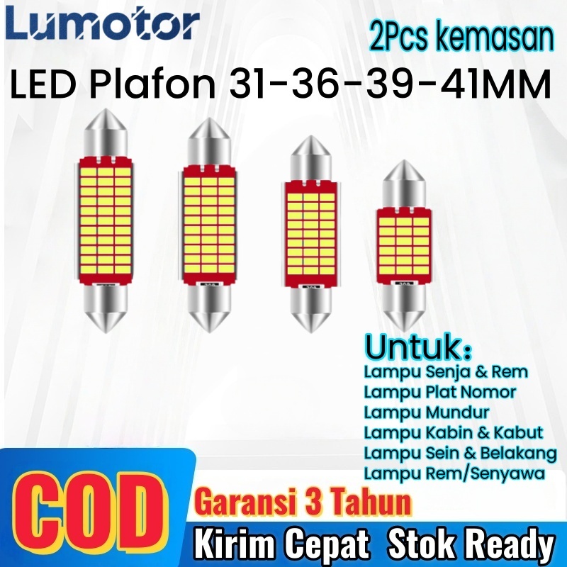 【2Pcs】 LED Plafon Canbus 18 24 30 33 SMD 31-36-39-41MM Lampu Festoon Kabin Mobil 12v PnP Plug & Play