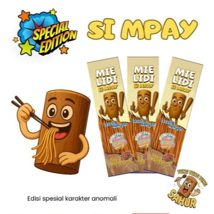 

(MIE LIDI ANOMALI 50 PCS) TUNGTUNG SAHUR - SIMPAY - EDISI SPESIAL KARAKTER ANOMALI TUNGTUNG SAHUR - CEMILAN JAJANAN