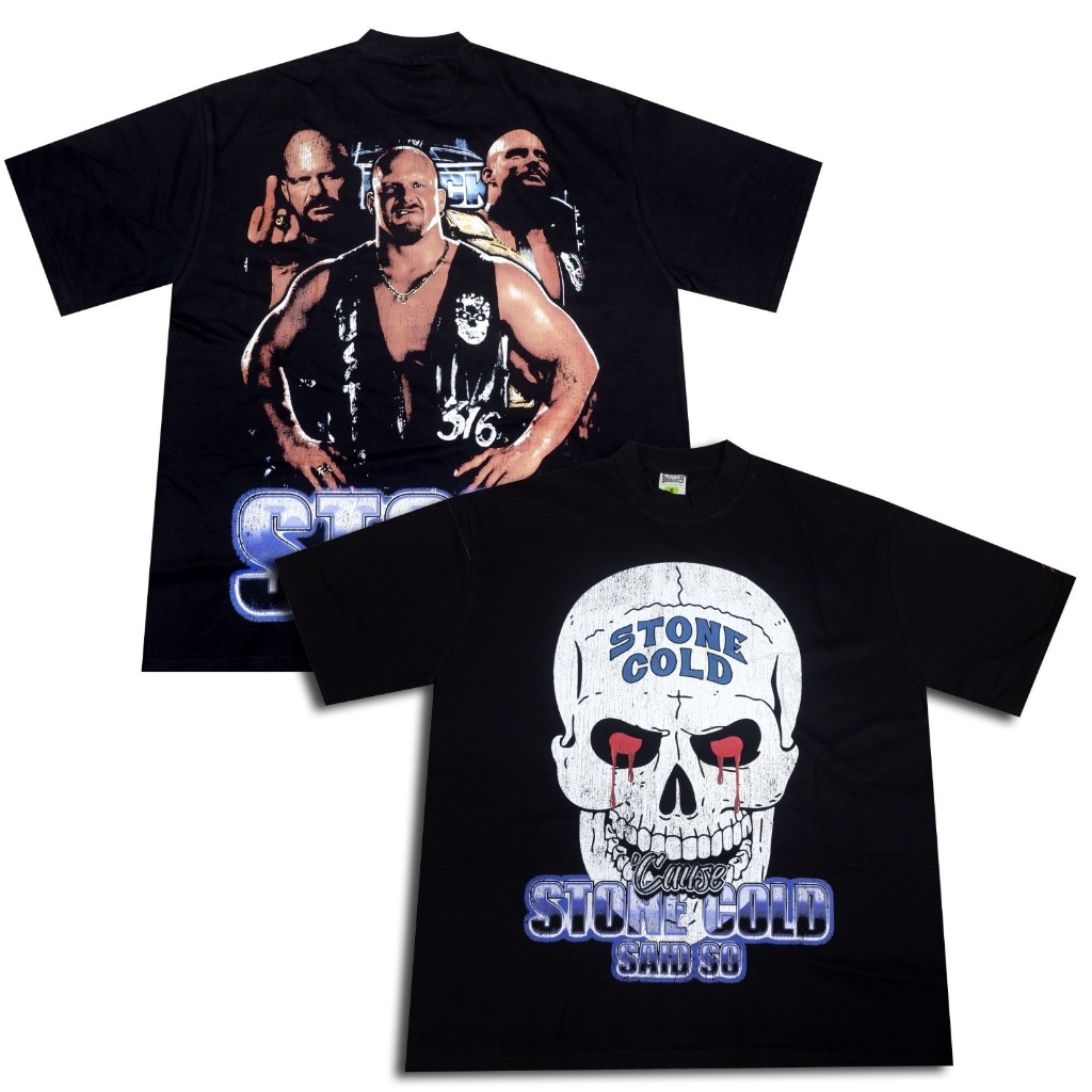 T-Shirt STONE COLD STEVE AUSTIN -  Oversized 20S Full Cotton 220gsm