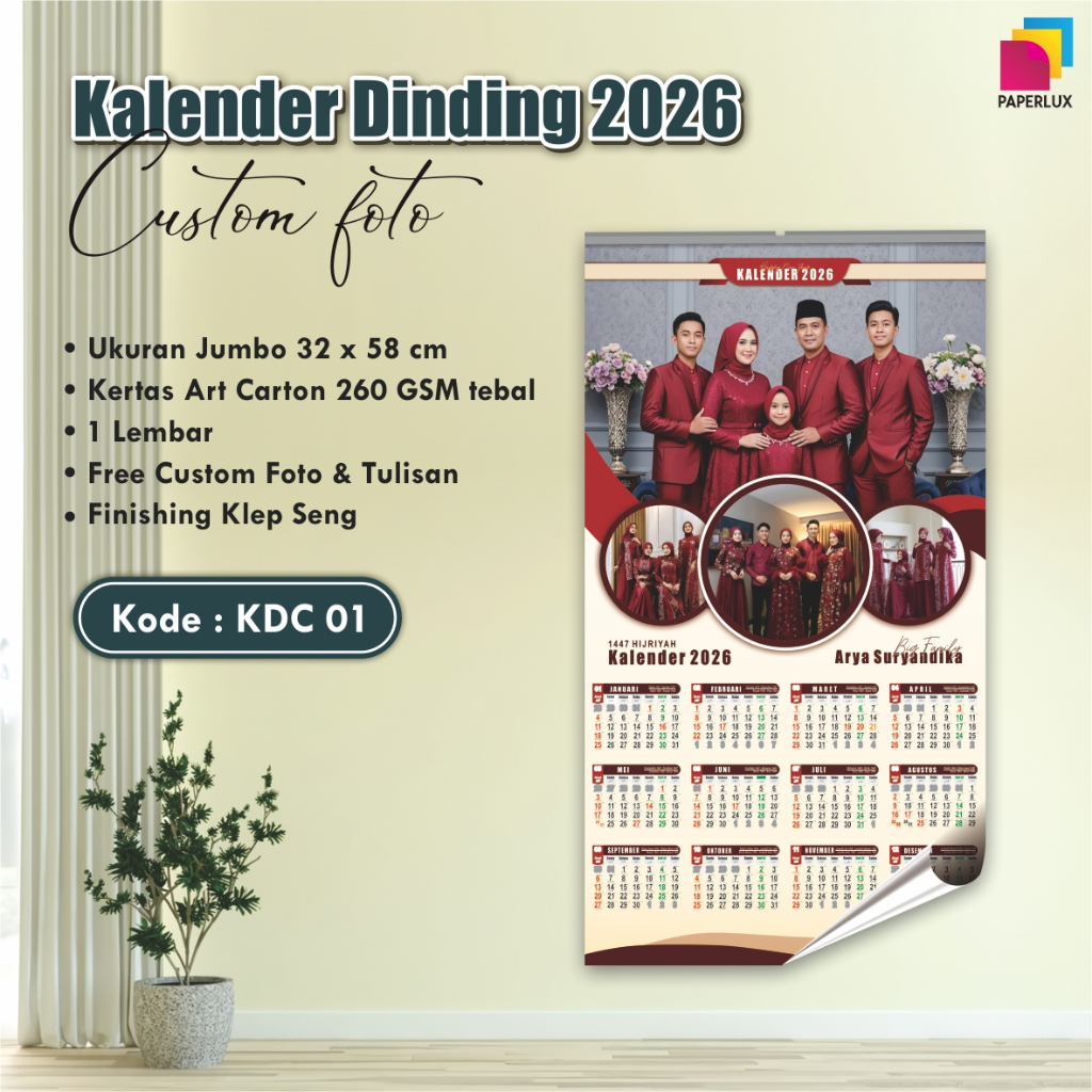

CETAK KALENDER DINDING CUSTOM - KALENDER CUSTOM FOTO - KALENDER JUMBO TEBAL