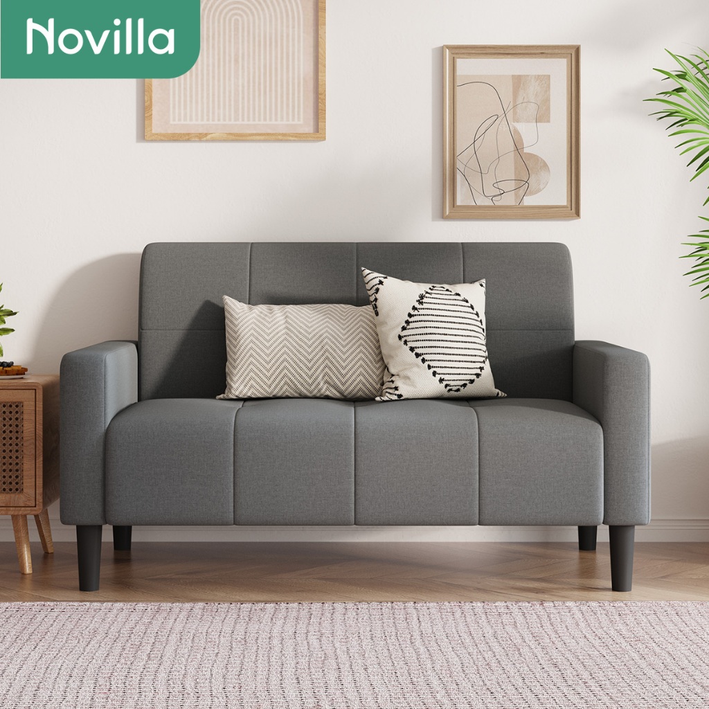 Novilla Sofa Minimalis Modern  2 Dudukan Seater Sofa Kecil Apartemen Sofa Kain Desain Ergonomis Ruan
