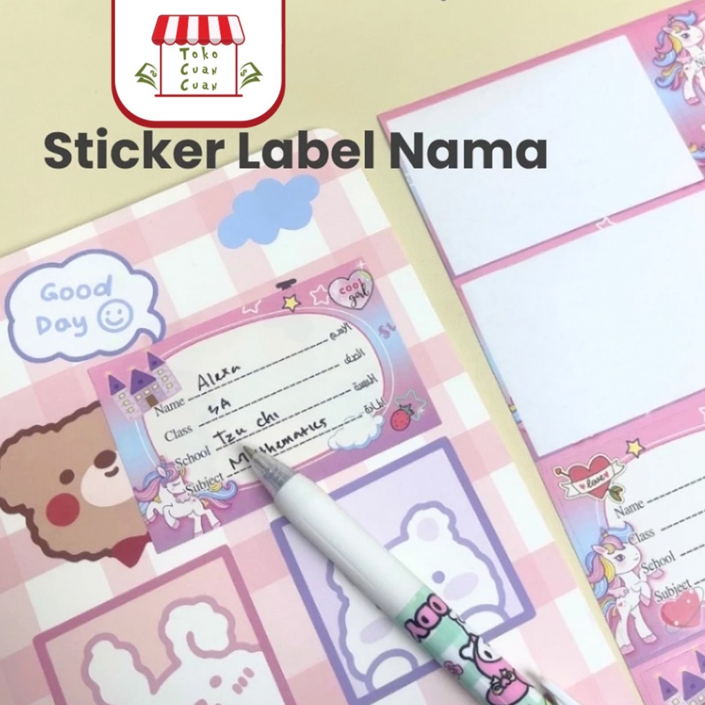 

TCC Label Sticker Nama isi 40 dan 290 Buku Pelajaran Sekolah Karakter Sticker Mata Pelajaran Sticker Label Nama Buku