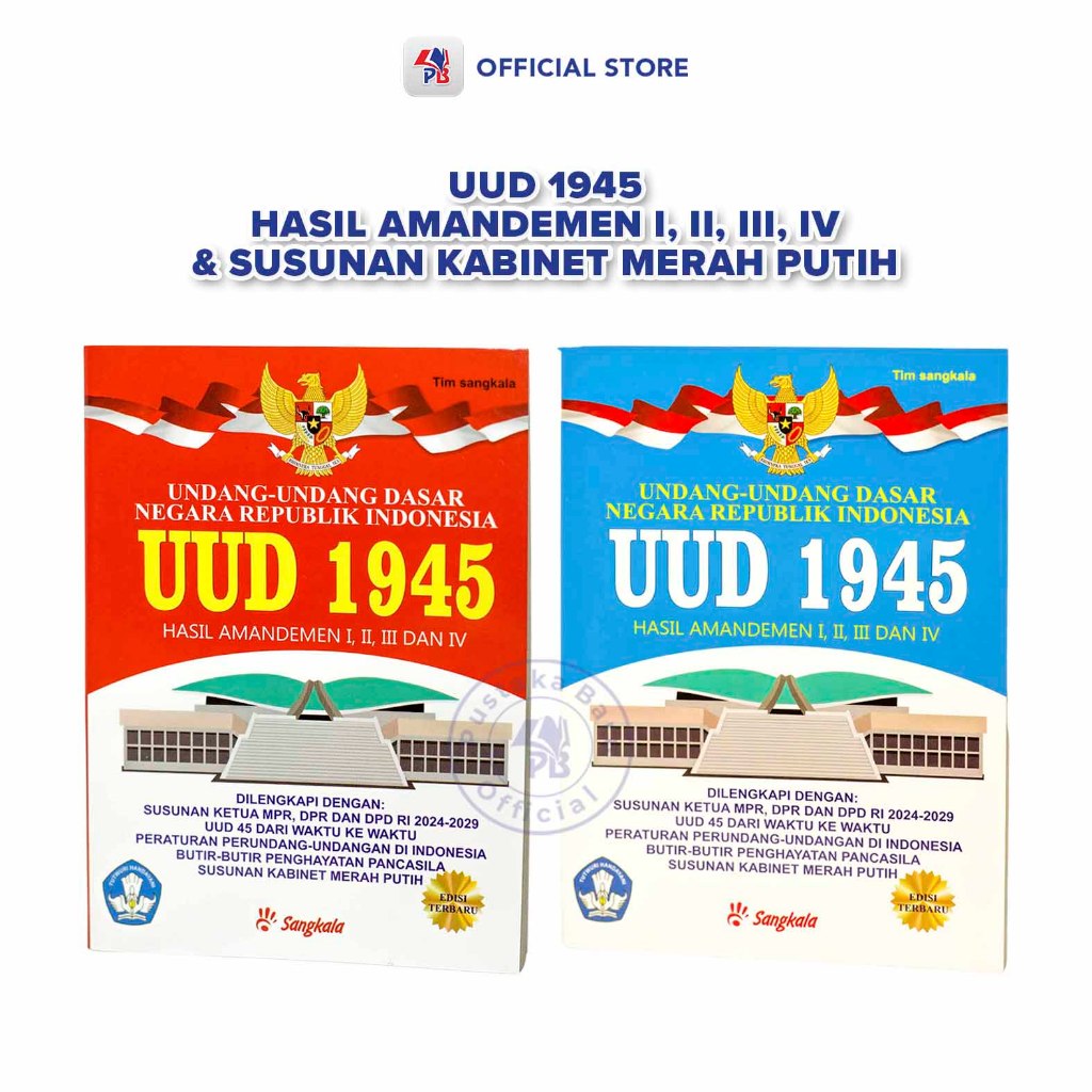 UUD 1945 Hasil Amandemen 1 2 3 Dan 4 Kabinet Merah Putih Edisi Terbaru Ukuran Besar / SANGKALA - SKL