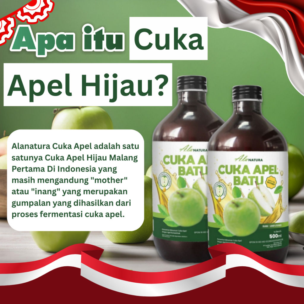 

500 ML Cuka Apel Hijau Pertama Asli Batu Malang untuk Kolestrol Diabetes Batu Empedu dan Jantung