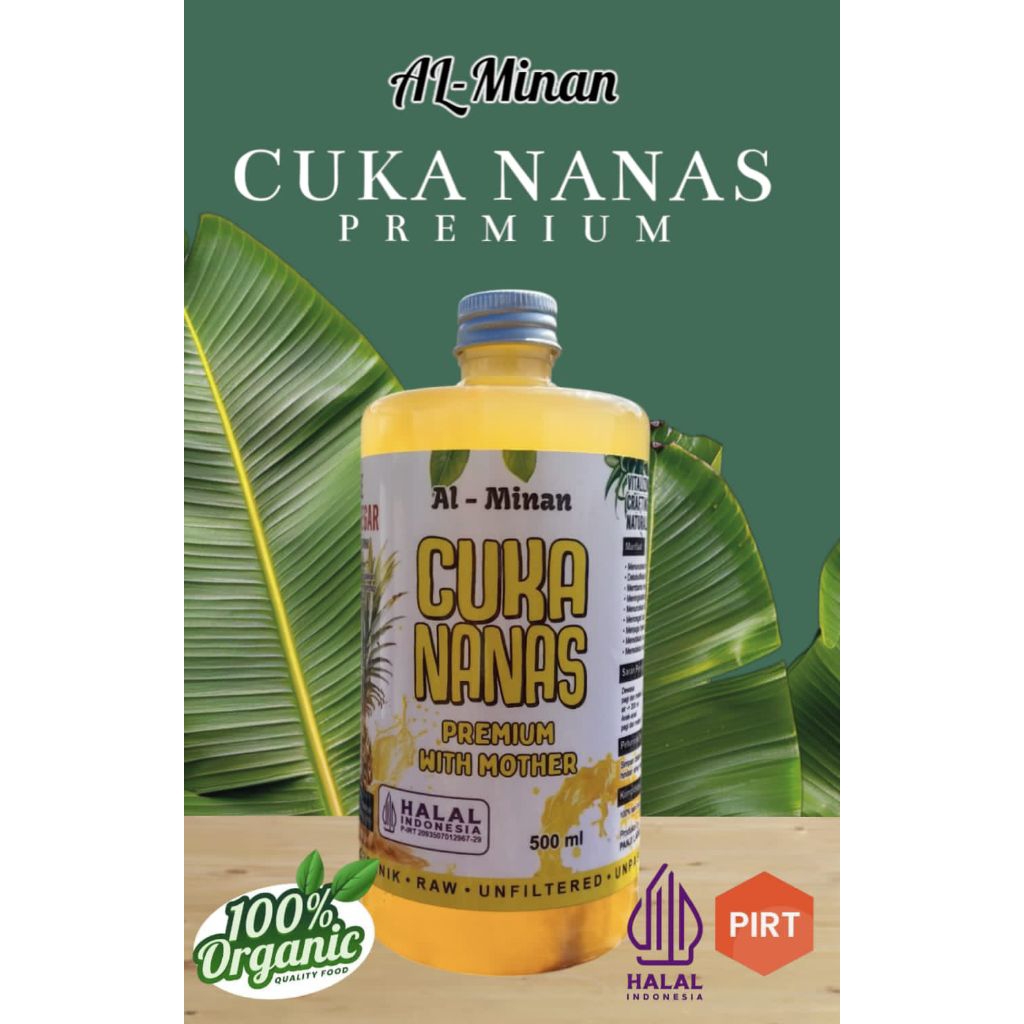 

CUKA NANAS PREMIUM ORGANIK WITH MOTHER 500ML PINEAPPLE CIDER VINEGAR-AL MINAN