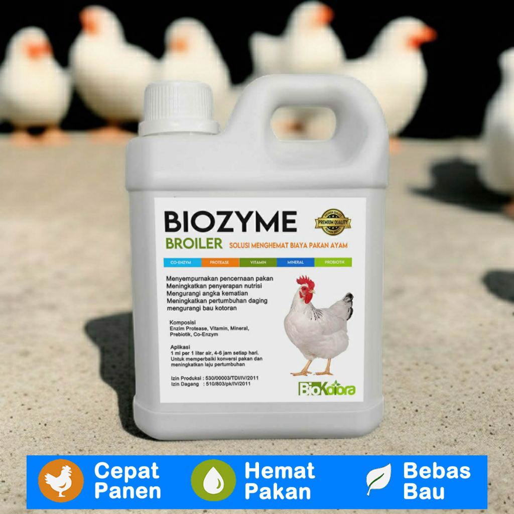 Vitamin Penggemuk Ayam Broiler Biozyme Hemat Biaya Pakan Mengurangi Bau Kotoran