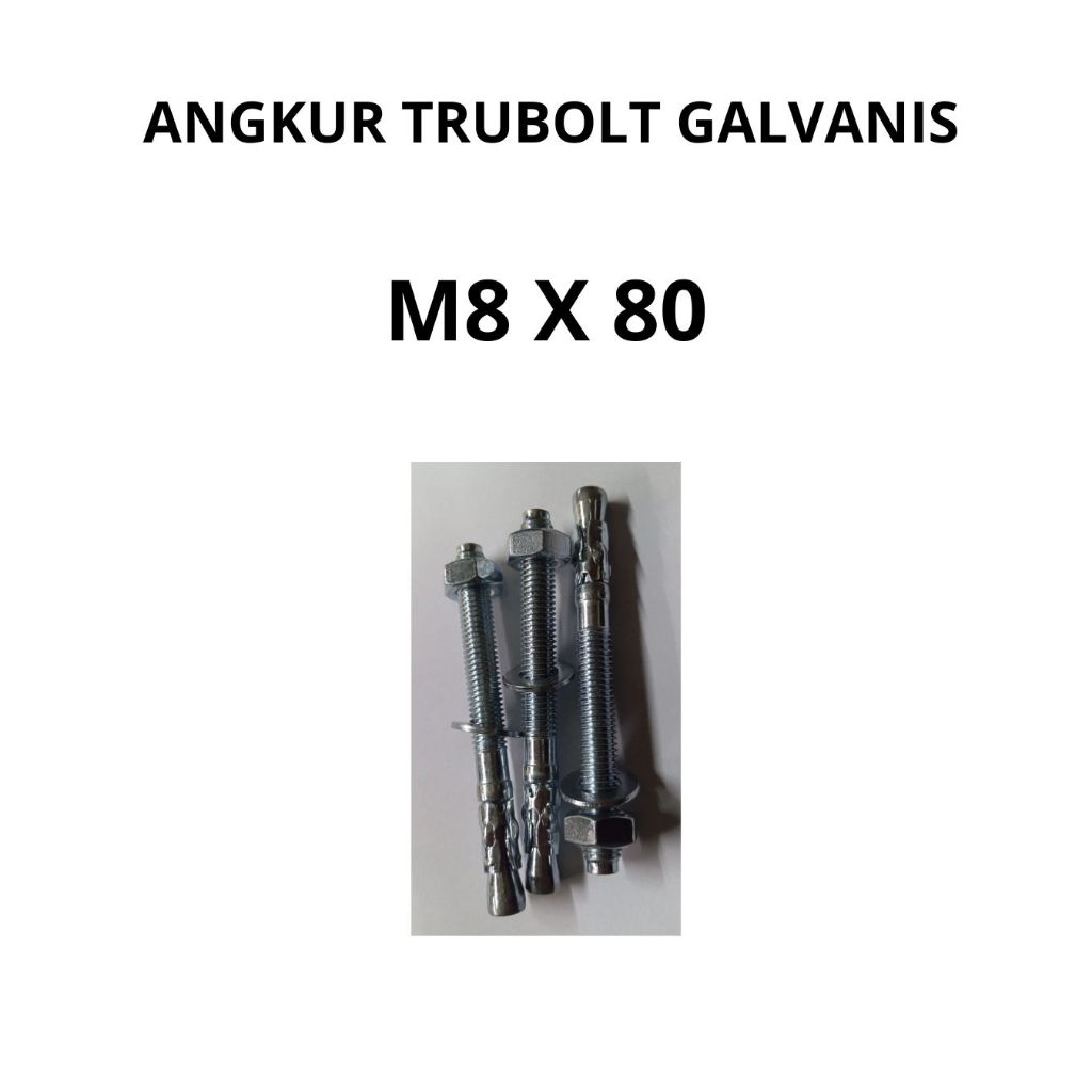 Angkur Trubolt M8 x 80 / Wedge Anchor M8 x 80 Galvanis