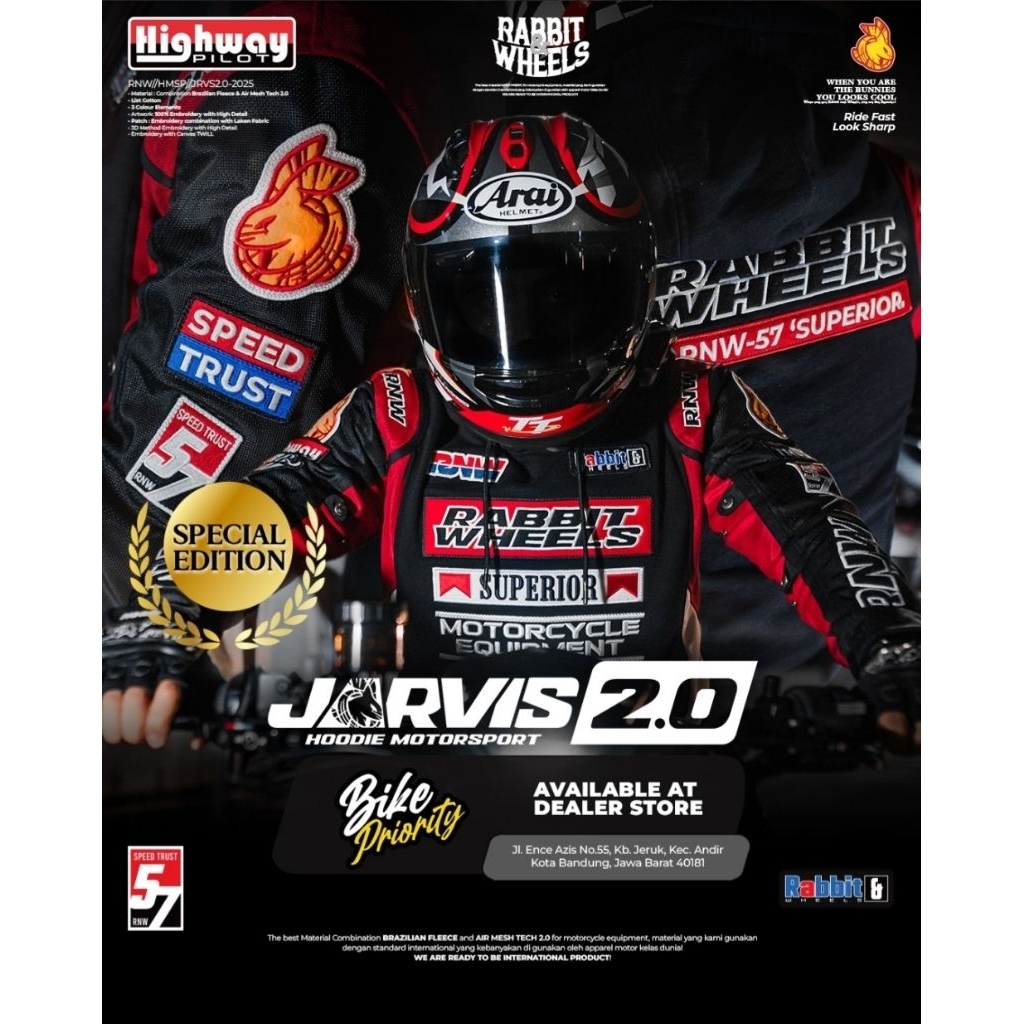 Rabbit And Wheels JARVIS 2.0 The Hoodie Signature Motosport