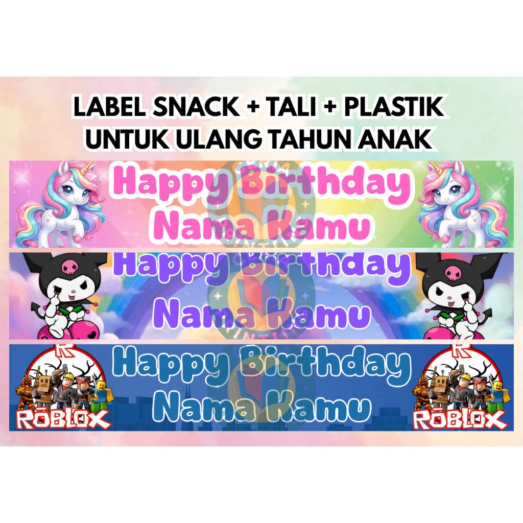 

Label snack ulang tahun anak bebas costum bisa pakai foto anak