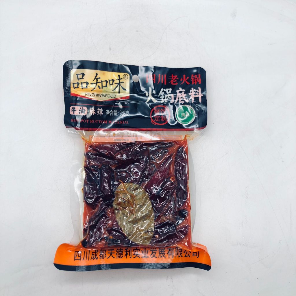 

Pinzhiweifood Bumbu soup base mala spicy hotpot 258 gram - halal import chili oil hot pot shabu cabe