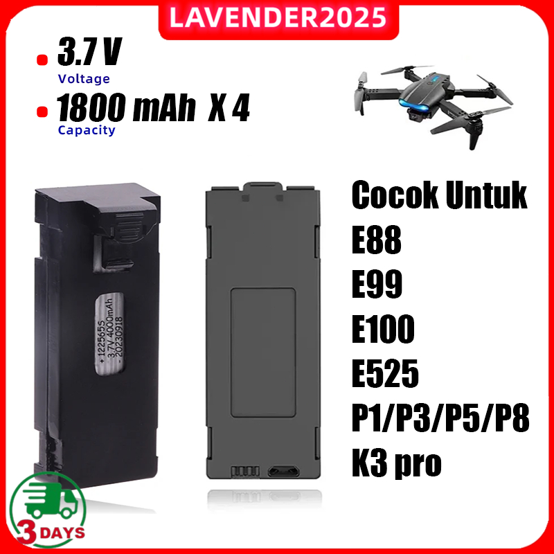 (COD) Baterai Cadangan Ori Drone 1800mAh 3.7V - Cocok untuk Drone E99/E88/E100/P1/P3/P5/P7/P8/P10/K3