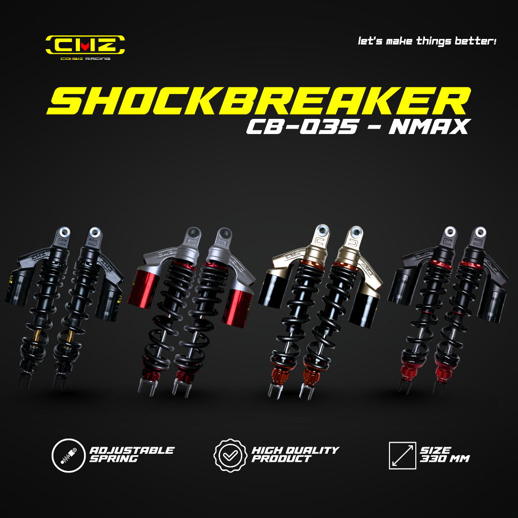 CMZ SHOCKBREAKER NMAX 330MM SUSPENSI SKOK BELAKANG TABUNG ATAS MOTOR