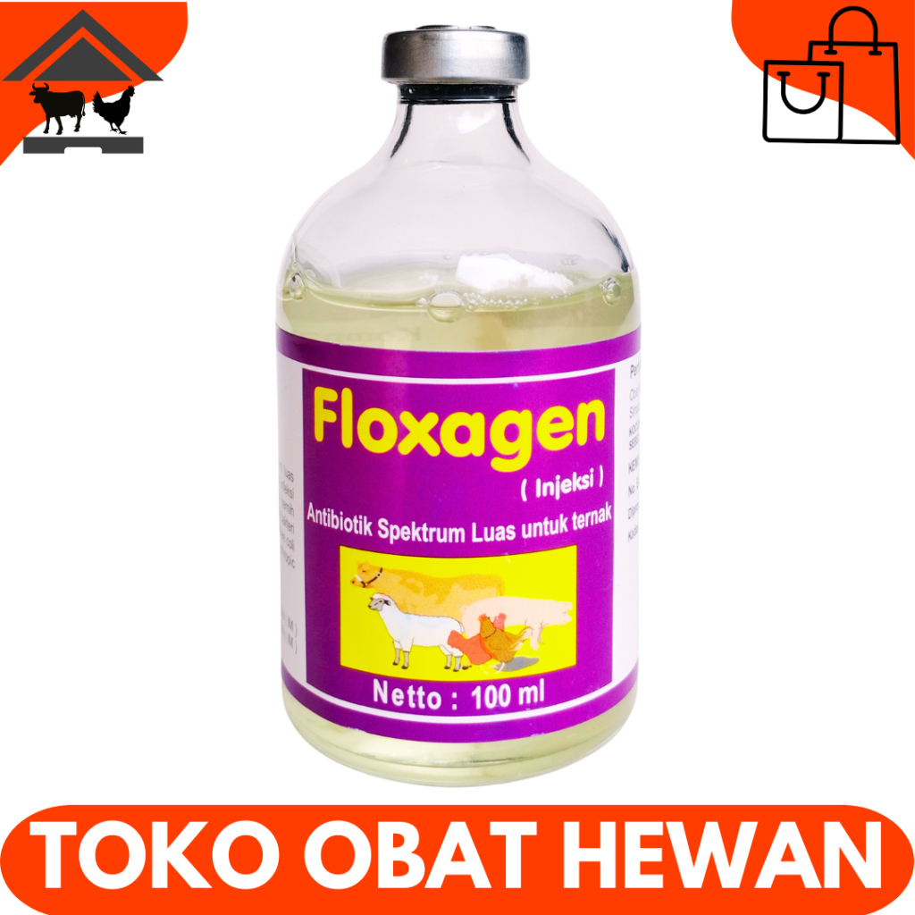 FLOXAGEN 100ML - Obat Hewan Mengatasi Infeksi Pernafasan Untuk Ternak Sapi Babi Kambing Unggas