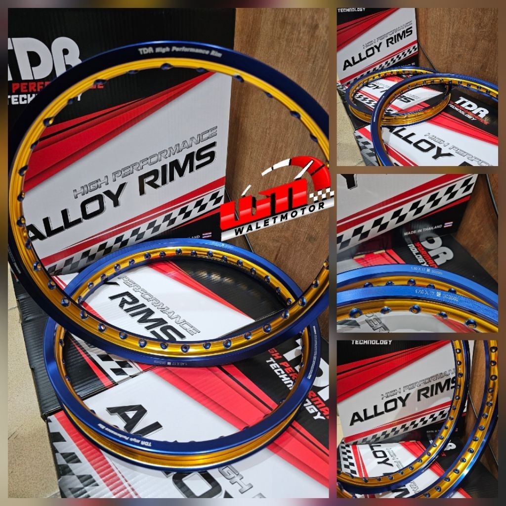 Velg TDR Wx Shape Two Tone 17 X 160 warna Blue Gold/TDR Rim Velg Two Tone / Dua Warna [Satuan] Ukura
