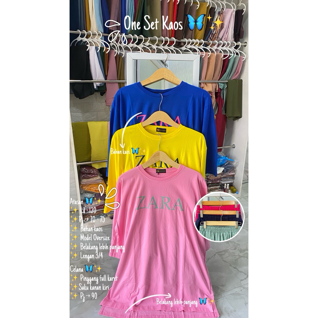 One set ZARA / One set wanita / One set bahan kaos