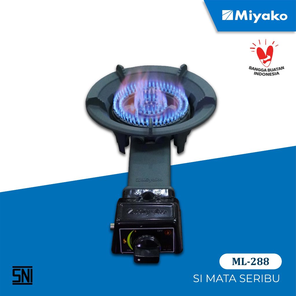Miyako Kompor gas Komersial 50 W - ML-288 | kompor gas besi 1 tungku ML288