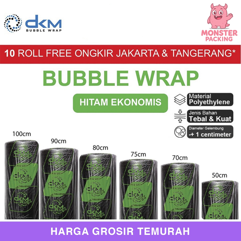 

Plastik Bubble Wrap DKM Hitam Ekonomis 50M Bubblewrap TEBAL ROLL