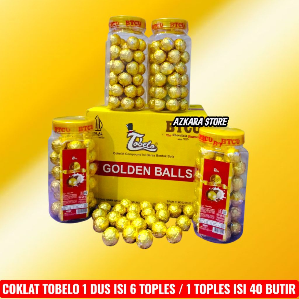

Coklat tobelo golden ball 1 dus 6 toples isi 40 butir