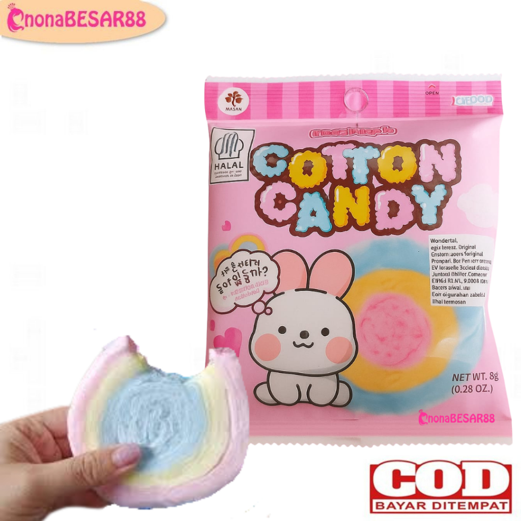 

Wonder Tok Cotton Candy 8gr / Wondertok Gula Kapas Original / Harum Manis / Permen Gula Kapas