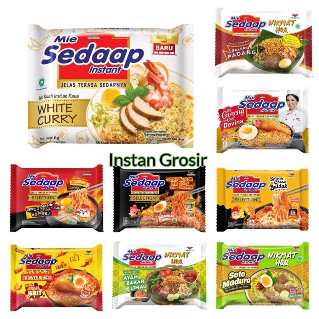 

Mie Sedaap All Variant Rasa Goreng, Soto, Kari, Laksa, Ayam, Baso