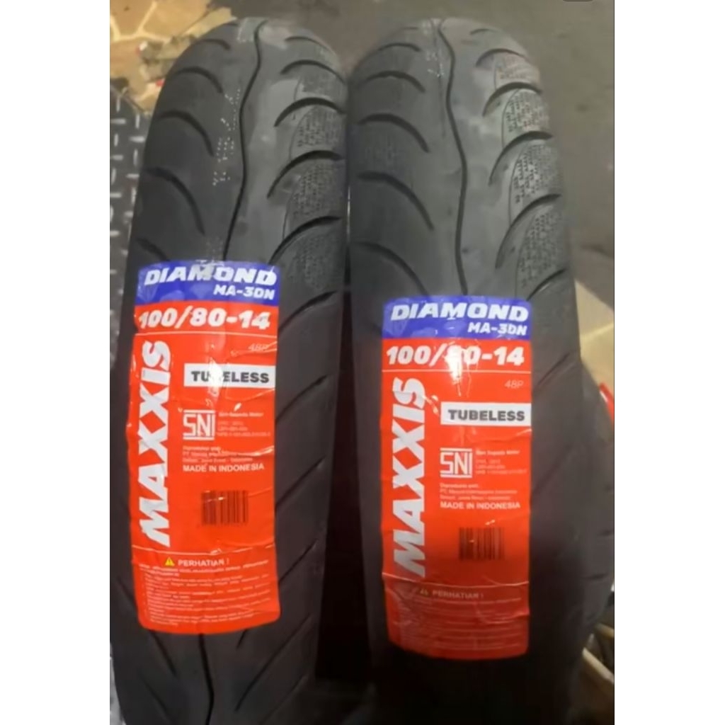 BAN LUAR TUBELES MAXXIS DIAMON 100/80-14 BAN MOTOR VARIO BEAT SCOOPY MAXXIS TUBELES