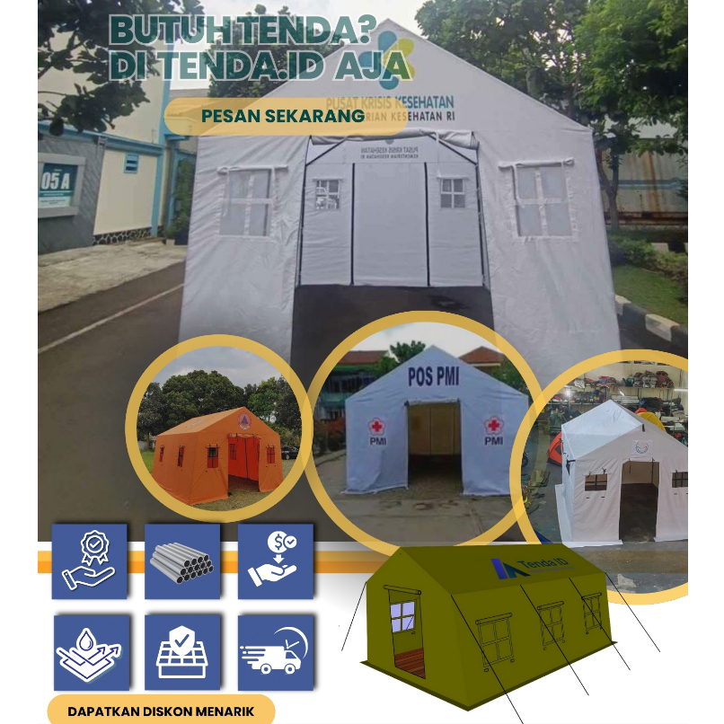 Tenda Posko Uk 4x6 – Tenda Bantuan & Tenda Kesehatan PMI Serbaguna Berkualitas"